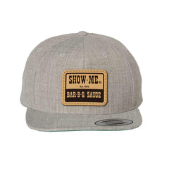Light gray Show-Me® Bar-B-Q Sauce hat with a leather logo patch