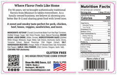 Show-Me® Classic Bar-B-Q Sauce nutrition facts panel and ingredient list