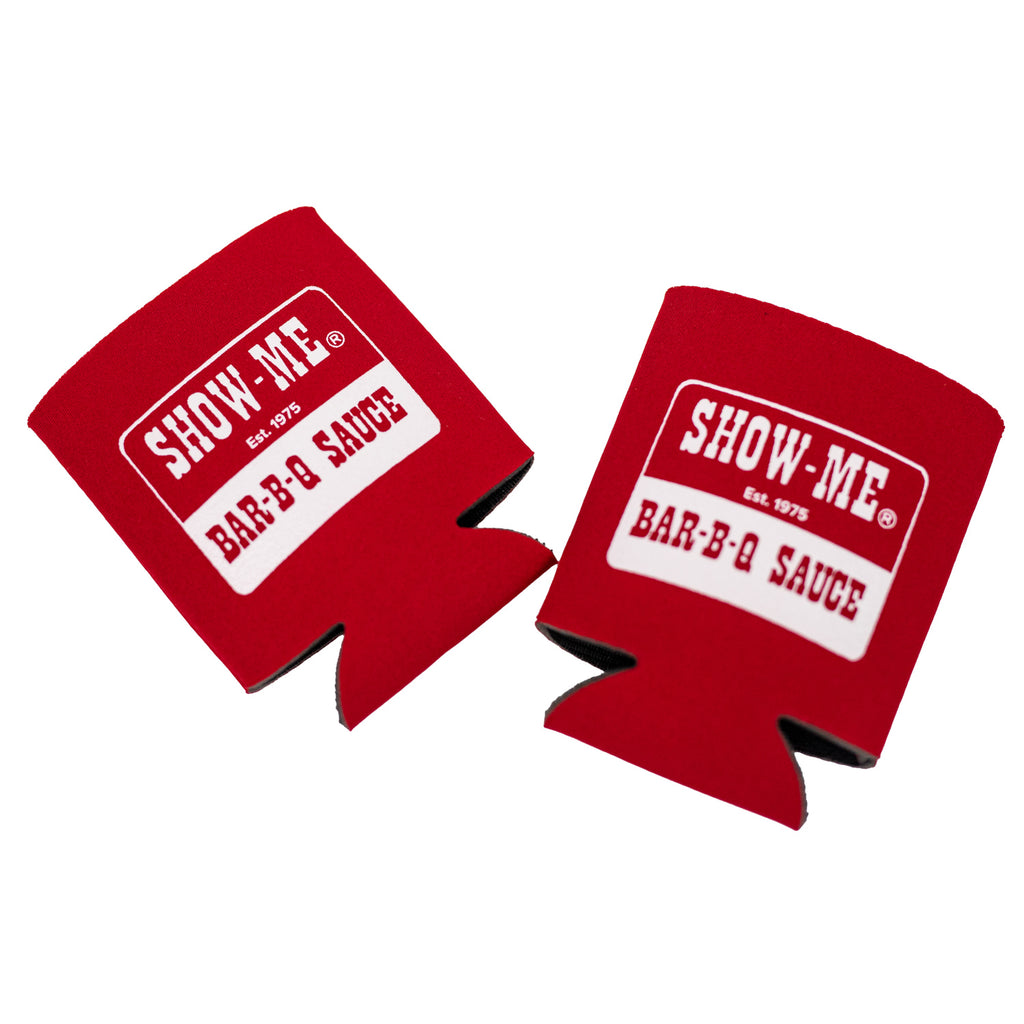 Koozie with Show-Me® Bar-B-Q Sauce logo on both sides